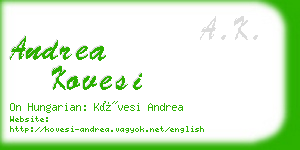 andrea kovesi business card